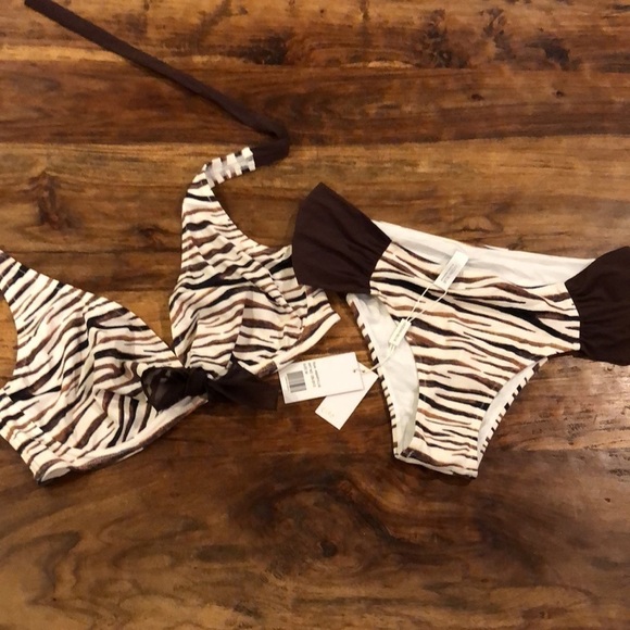 Ocean Blue Amaryllis Bikini Swimsuit M - Picture 2 of 7